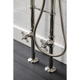 Essex Three-Handle 2-Hole Freestanding Clawfoot Tub Faucet Package with Supply Line and Stop Valve