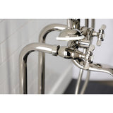 Essex Three-Handle 2-Hole Freestanding Clawfoot Tub Faucet Package with Supply Line and Stop Valve