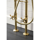 Essex Three-Handle 2-Hole Freestanding Clawfoot Tub Faucet Package with Supply Line and Stop Valve