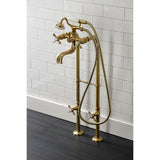 Essex Three-Handle 2-Hole Freestanding Clawfoot Tub Faucet Package with Supply Line and Stop Valve