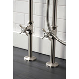 Essex Three-Handle 2-Hole Freestanding Clawfoot Tub Faucet Package with Supply Line and Stop Valve