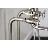Essex Three-Handle 2-Hole Freestanding Clawfoot Tub Faucet Package with Supply Line and Stop Valve