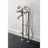 Essex Three-Handle 2-Hole Freestanding Clawfoot Tub Faucet Package with Supply Line and Stop Valve