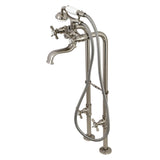 Essex Three-Handle 2-Hole Freestanding Clawfoot Tub Faucet Package with Supply Line and Stop Valve