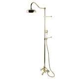 Vintage Two-Handle 2-Hole Wall Mount Clawfoot Tub Faucet Package with Shower Combo and Hand Shower