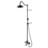 Vintage Two-Handle 2-Hole Wall Mount Clawfoot Tub Faucet Package with Shower Combo and Hand Shower