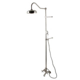 Vintage Two-Handle 2-Hole Wall Mount Clawfoot Tub Faucet Package with Shower Combo and Hand Shower