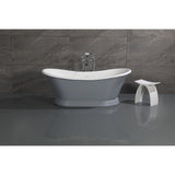 Kingston Three-Handle 2-Hole Freestanding Tub Faucet with Supply Line and Stop Valve