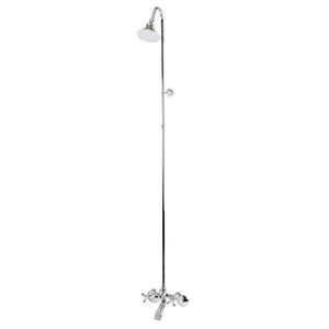 Vintage Two-Handle 2-Hole Wall Mount Clawfoot Tub Faucet Package with Shower Combo