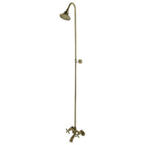 Vintage Two-Handle 2-Hole Wall Mount Clawfoot Tub Faucet Package with Shower Combo