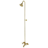 Vintage Two-Handle 2-Hole Wall Mount Clawfoot Tub Faucet Package with Shower Combo