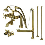 Vintage Two-Handle 2-Hole Deck Mount Clawfoot Tub Faucet Package with Hand Shower