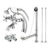Vintage Two-Handle 2-Hole Deck Mount Clawfoot Tub Faucet Package with Hand Shower