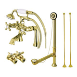 Vintage Two-Handle 2-Hole Deck Mount Clawfoot Tub Faucet Package with Hand Shower