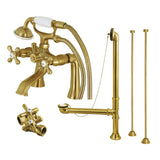 Vintage Two-Handle 2-Hole Deck Mount Clawfoot Tub Faucet Package with Hand Shower