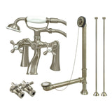 Vintage Two-Handle 2-Hole Deck Mount Clawfoot Tub Faucet Package with Hand Shower