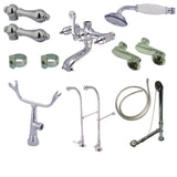 Vintage Two-Handle 2-Hole Freestanding Clawfoot Tub Faucet Package with Supply Line