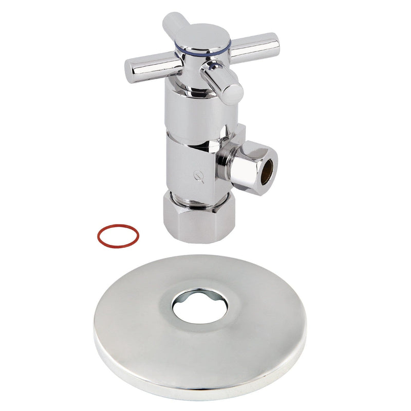 5/8-Inch O.D. Comp x 3/8-Inch O.D. Comp Anti-Seize Deluxe Quarter-Turn Ceramic Hardisc Cartridge Angle Stop with Flange