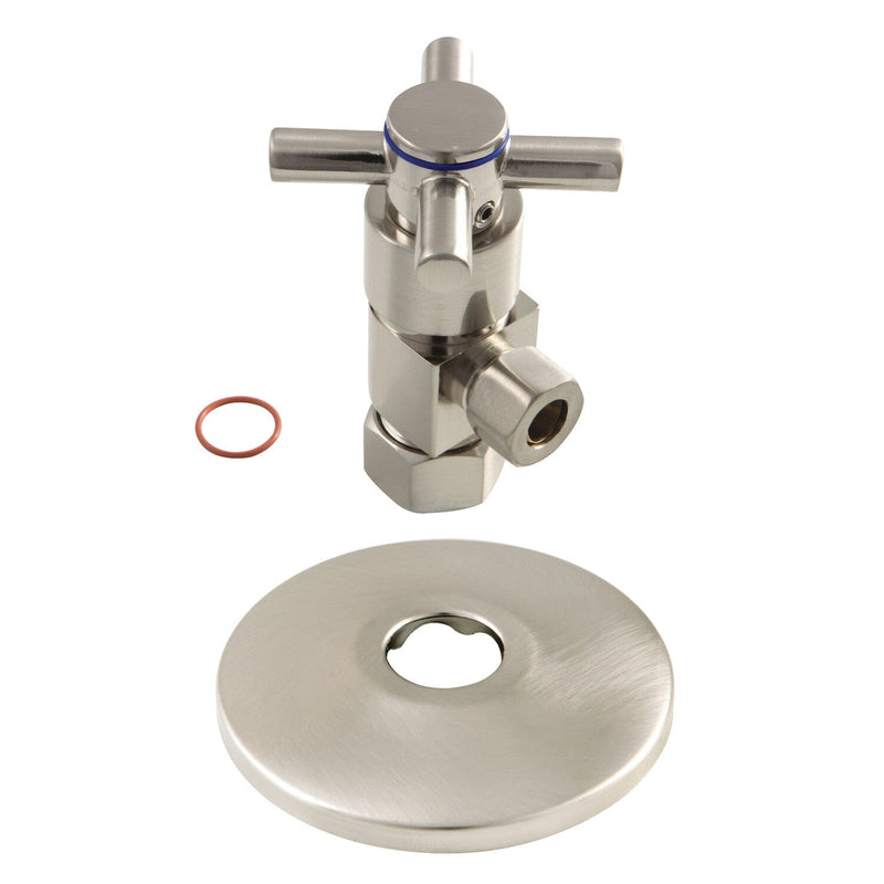 5/8-Inch O.D. Comp x 3/8-Inch O.D. Comp Anti-Seize Deluxe Quarter-Turn Ceramic Hardisc Cartridge Angle Stop with Flange