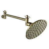 Victorian 5-1/4-Inch Round Raindrop Brass Shower Head with 10-Inch High-Low Adjustable Shower Arm