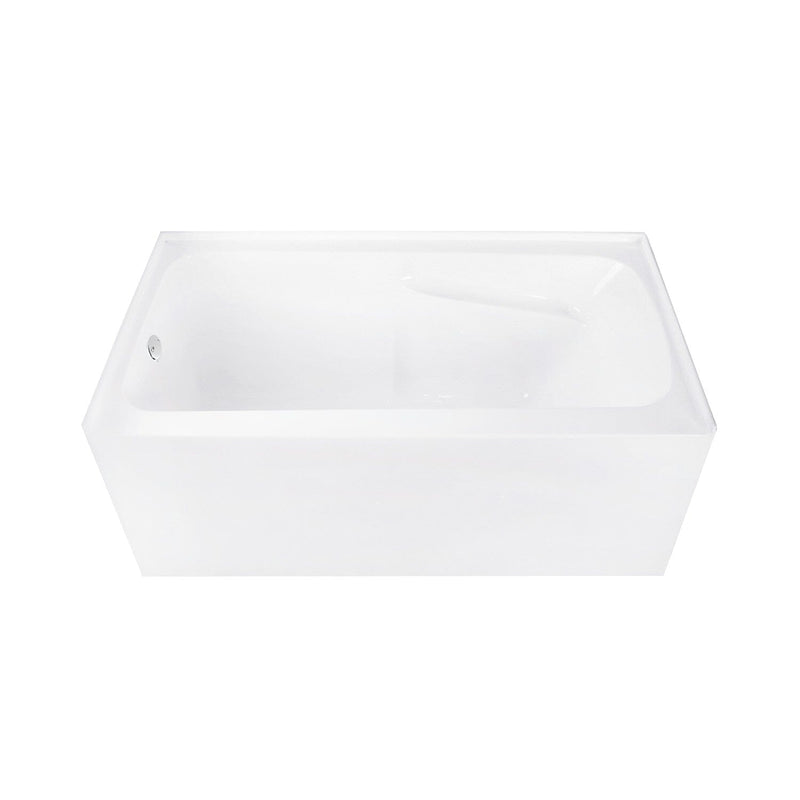 Aqua Eden 54-Inch Acrylic Rectangular 3-Wall Alcove Tub Combo with Armrests and Waste and Overflow Drain (Left Hand Drain)