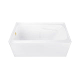 Aqua Eden 54-Inch Acrylic Rectangular 3-Wall Alcove Tub Combo with Armrests and Waste and Overflow Drain (Left Hand Drain)