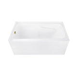 Aqua Eden 54-Inch Acrylic Rectangular 3-Wall Alcove Tub Combo with Armrests and Waste and Overflow Drain (Left Hand Drain)