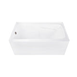 Aqua Eden 54-Inch Acrylic Rectangular 3-Wall Alcove Tub Combo with Armrests and Waste and Overflow Drain (Left Hand Drain)
