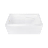 Aqua Eden 54-Inch Acrylic Rectangular 3-Wall Alcove Tub Combo with Armrests and Waste and Overflow Drain (Left Hand Drain)