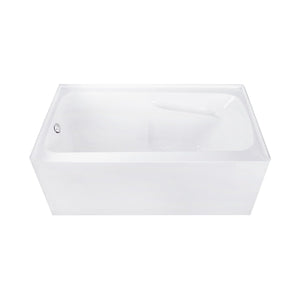 Aqua Eden 54-Inch Acrylic Rectangular 3-Wall Alcove Tub Combo with Armrests and Waste and Overflow Drain (Left Hand Drain)