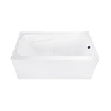 Aqua Eden 54-Inch Acrylic Rectangular 3-Wall Alcove Tub Combo with Armrests and Waste and Overflow Drain (Right Hand Drain)