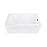 Aqua Eden 54-Inch Acrylic Rectangular 3-Wall Alcove Tub Combo with Armrests and Waste and Overflow Drain (Right Hand Drain)