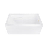 Aqua Eden 54-Inch Acrylic Rectangular 3-Wall Alcove Tub Combo with Armrests and Waste and Overflow Drain (Right Hand Drain)