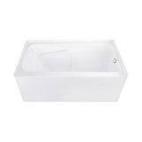 Aqua Eden 54-Inch Acrylic Rectangular 3-Wall Alcove Tub Combo with Armrests and Waste and Overflow Drain (Right Hand Drain)