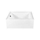 Aqua Eden 60-Inch Acrylic Rectangular 3-Wall Alcove Tub Combo with Waste and Overflow Drain (Left Hand Drain)