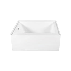 Aqua Eden 60-Inch Acrylic Rectangular 3-Wall Alcove Tub Combo with Waste and Overflow Drain (Left Hand Drain)