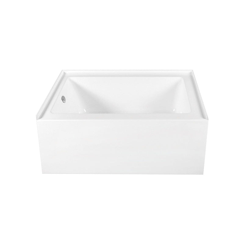 Aqua Eden 60-Inch Acrylic Rectangular 3-Wall Alcove Tub Combo with Waste and Overflow Drain (Left Hand Drain)