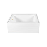 Aqua Eden 60-Inch Acrylic Rectangular 3-Wall Alcove Tub Combo with Waste and Overflow Drain (Left Hand Drain)