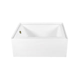 Aqua Eden 60-Inch Acrylic Rectangular 3-Wall Alcove Tub Combo with Waste and Overflow Drain (Left Hand Drain)