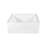 Aqua Eden 60-Inch Acrylic Rectangular 3-Wall Alcove Tub Combo with Waste and Overflow Drain (Left Hand Drain)