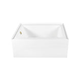 Aqua Eden 60-Inch Acrylic Rectangular 3-Wall Alcove Tub Combo with Waste and Overflow Drain (Left Hand Drain)