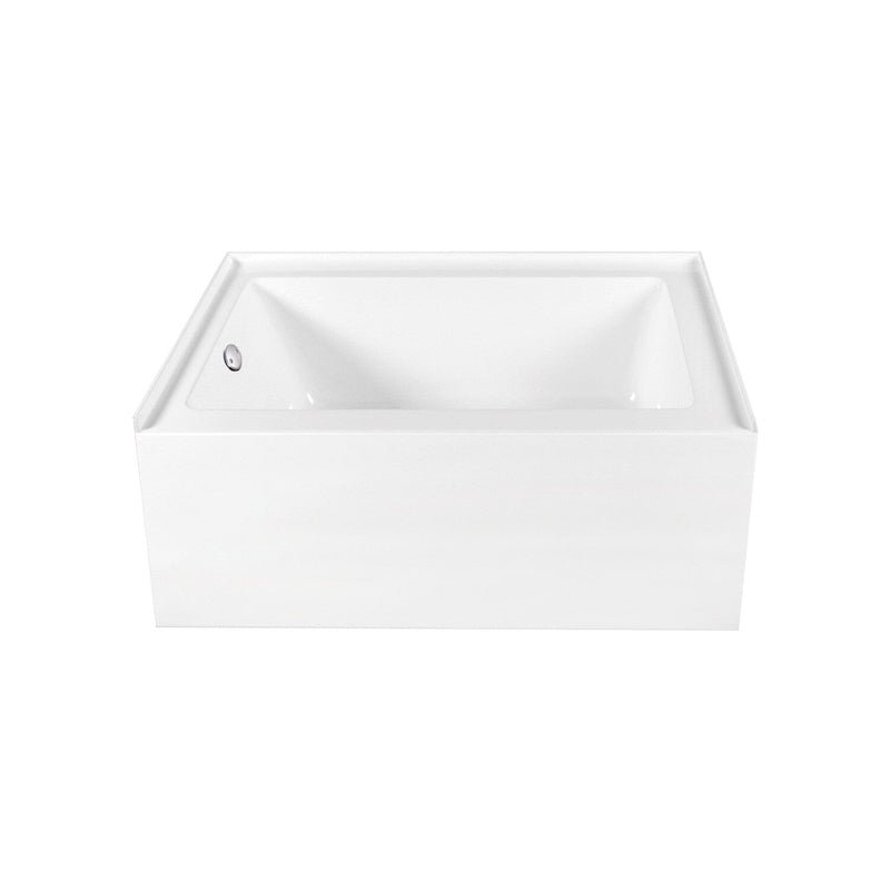Aqua Eden 60-Inch Acrylic Rectangular 3-Wall Alcove Tub Combo with Waste and Overflow Drain (Left Hand Drain)
