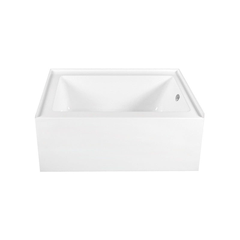 Aqua Eden 60-Inch Acrylic Rectangular 3-Wall Alcove Tub Combo with Waste and Overflow Drain (Right Hand Drain)
