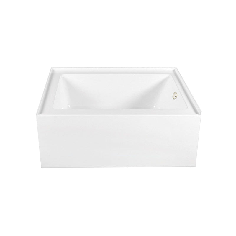 Aqua Eden 60-Inch Acrylic Rectangular 3-Wall Alcove Tub Combo with Waste and Overflow Drain (Right Hand Drain)