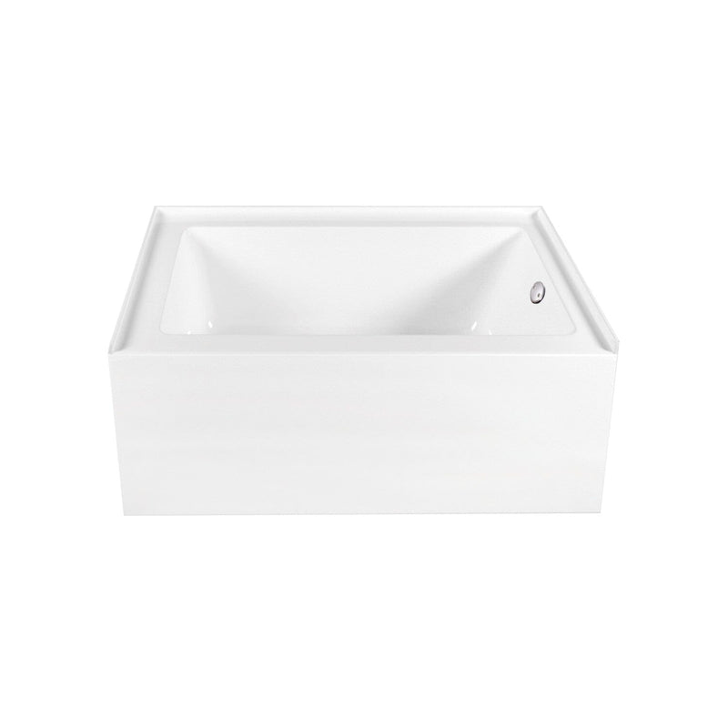 Aqua Eden 60-Inch Acrylic Rectangular 3-Wall Alcove Tub Combo with Waste and Overflow Drain (Right Hand Drain)