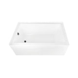 Aqua Eden 60-Inch Acrylic Rectangular 3-Wall Alcove Tub Combo with Waste and Overflow Drain (Left Hand Drain)