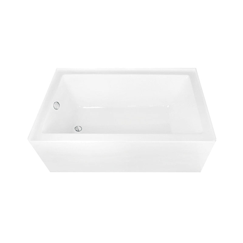 Aqua Eden 60-Inch Acrylic Rectangular 3-Wall Alcove Tub Combo with Waste and Overflow Drain (Left Hand Drain)