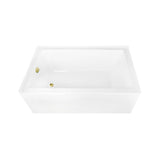 Aqua Eden 60-Inch Acrylic Rectangular 3-Wall Alcove Tub Combo with Waste and Overflow Drain (Left Hand Drain)