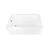 Aqua Eden 60-Inch Acrylic Rectangular 3-Wall Alcove Tub Combo with Waste and Overflow Drain (Left Hand Drain)