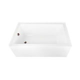 Aqua Eden 60-Inch Acrylic Rectangular 3-Wall Alcove Tub Combo with Waste and Overflow Drain (Left Hand Drain)